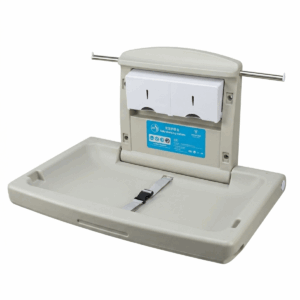 Trocador de Fralda Fraldário de Parede para Bebês, Horizontal Cinza Dobrável Retrátil capacidade até 20kg